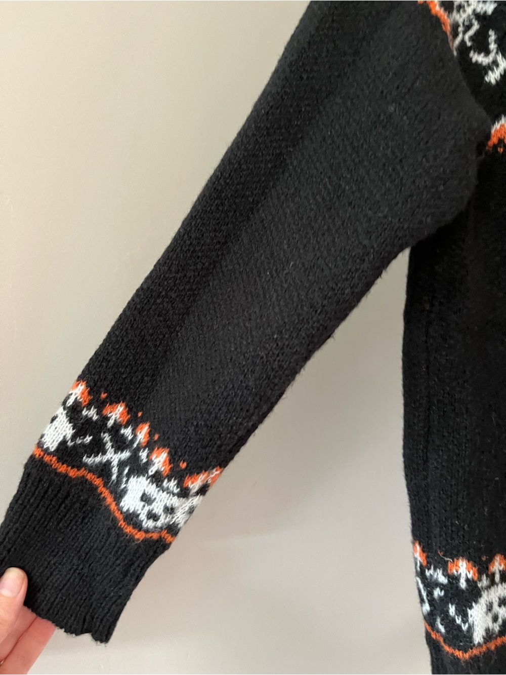 Women's Black Halloween Pumpkin Crewneck Sweater - Picture 7 of 13